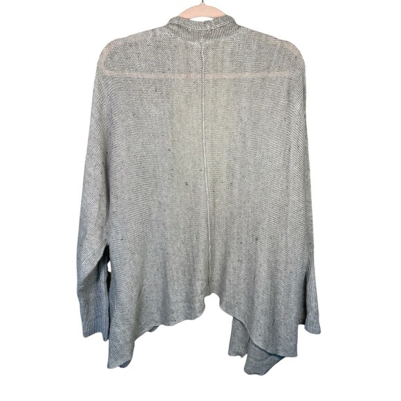 Eileen Fisher Cardigan Sweater Size Large 100% Organic Linen Draped Open Front - Picture 2 of 10